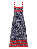 Rosa Clothing Rosa Clothing Print Maxi Dress with Vintage Trim - Little Miss Muffin Children & Home