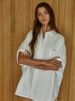 By Together Woven 100% Cotton Oversized Cuff Hem Shirt - Little Miss Muffin Children & Home