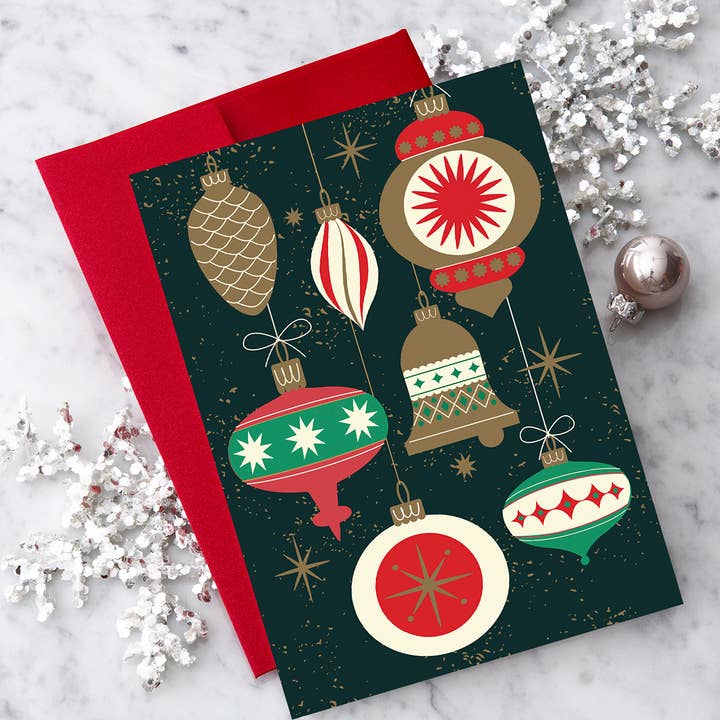 Vintage Christmas Ornaments - Christmas Greeting Card