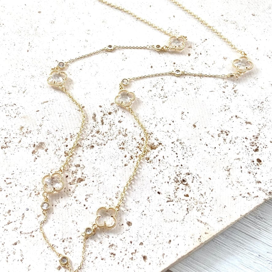 VB&CO Designs Handmade Jewelry VB&CO Quatrefoil Clover Long Layering Necklace Designer Style - Little Miss Muffin Children & Home