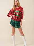 Main Strip Main Strip Happy Holidays Sequin Top - Little Miss Muffin Children & Home