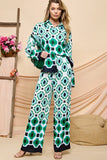 Cezele Geometric Print Pants Set