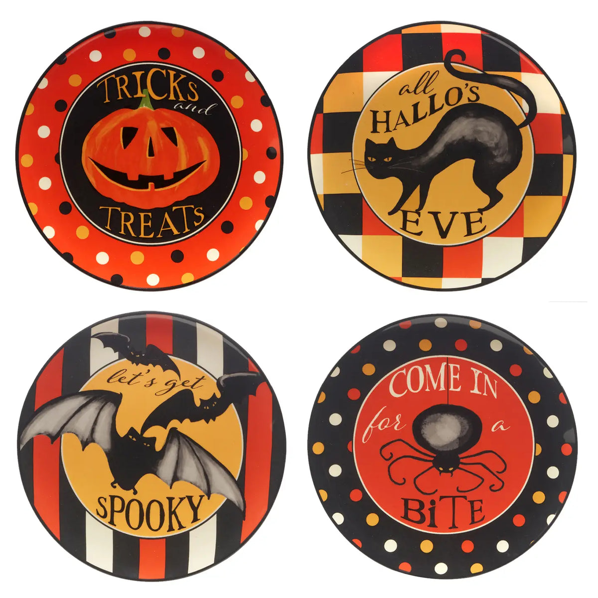 Spooky Halloween 8.5" Dessert Plate, 4 Available Styles