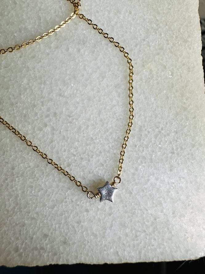 Notions of Lovely Notions of Lovely 16” Pixie Star Necklace 14k Gold Fill & Fine Silver - Little Miss Muffin Children & Home