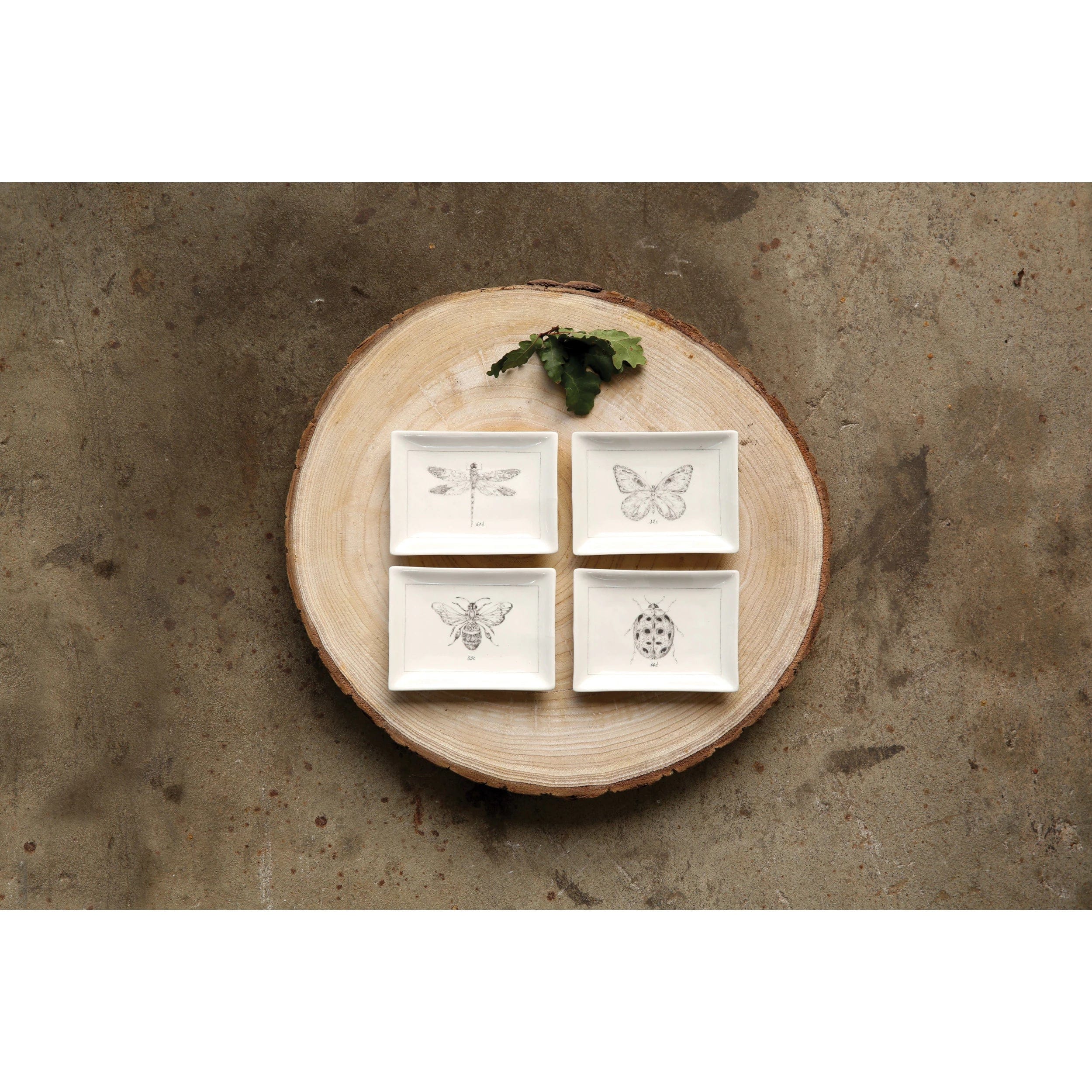 Creative Co-Op Creative Co-op Ceramic Dish with Insect 4 Styles - Little Miss Muffin Children & Home