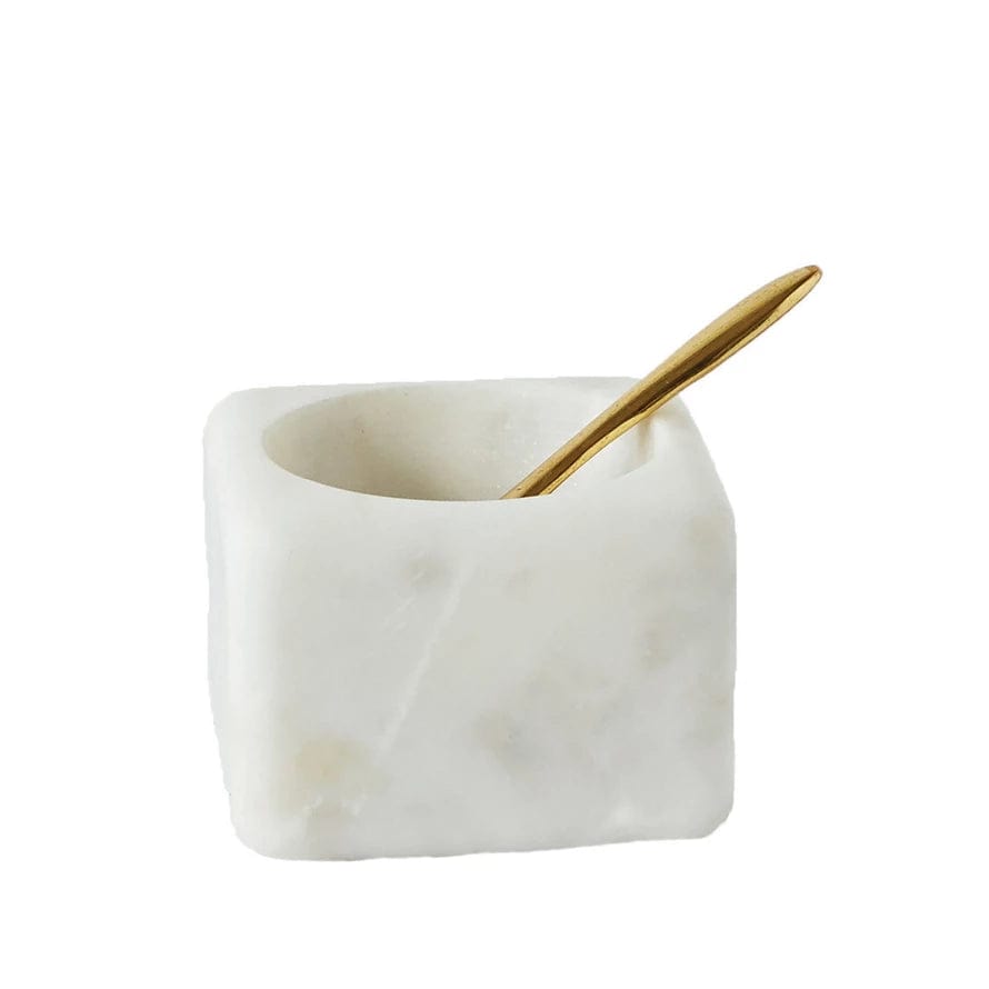 Creative Co-Op Creative Co-op Marble Bowl with Brass Spoon - Little Miss Muffin Children & Home