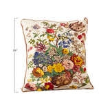Creative Co-Op Creative Co-op Printed & Embroidered Floral Pillow - Little Miss Muffin Children & Home