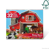 Melissa & Doug Melissa & Doug Busy Barn Shaped Floor Puzzle 32 Pieces - Little Miss Muffin Children & Home