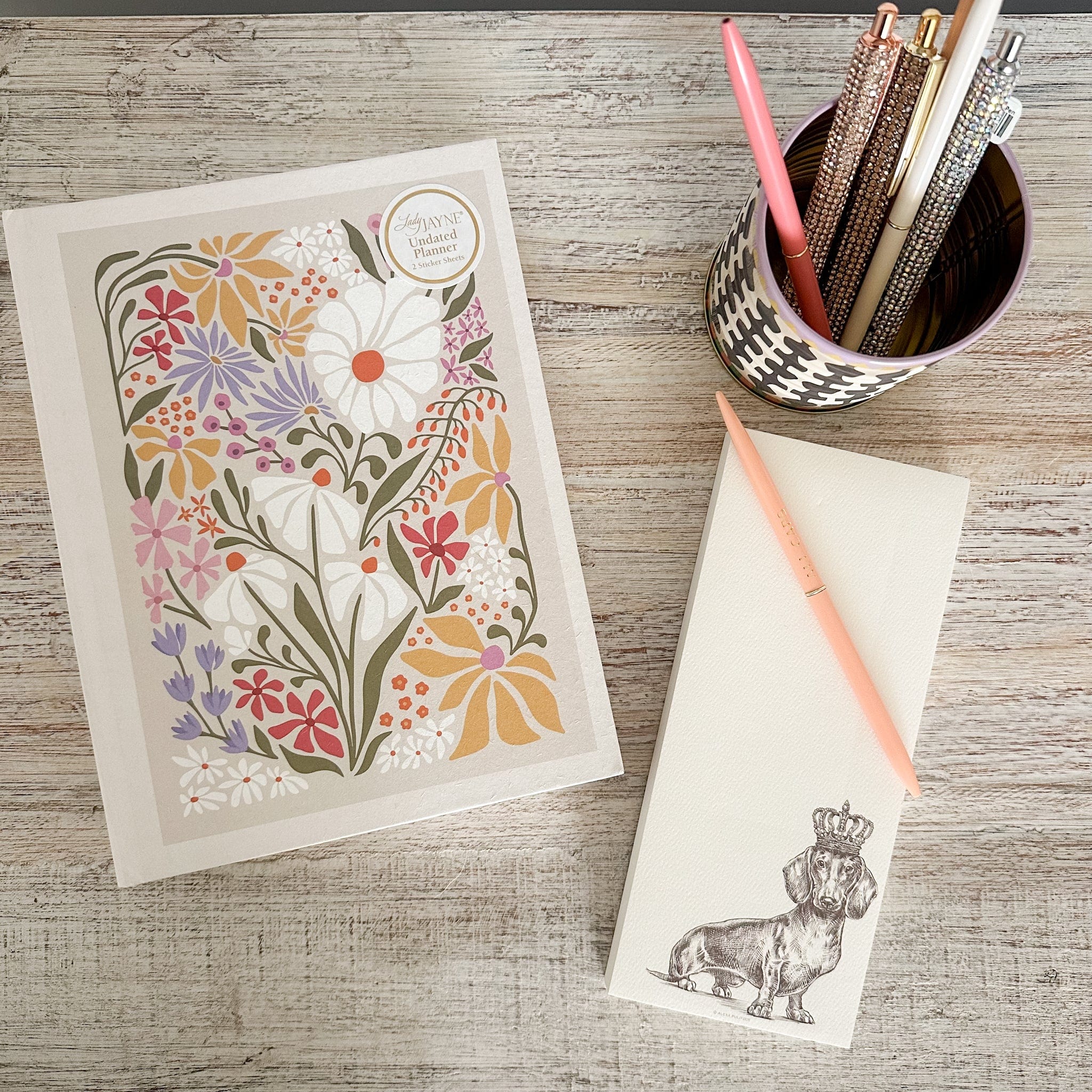 dachshund long note pad