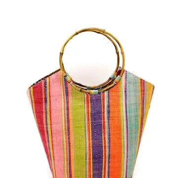 Shebobo Shebobo Watermelon Swirl Carmen Straw Bucket Bag with Bamboo Handles - Little Miss Muffin Children & Home