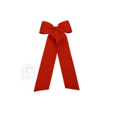 Beyond Creations 4.5" Flat Bow with 7" Streamers on Alligator Clip in Red