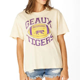 Stewart Simmons Geaux Tigers Distressed BF Tee