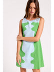Wavy Pop Shift Dress in Kelly Green