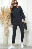 Cezele Knit Jogger Set in Black