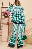 Cezele Geometric Print Pants Set