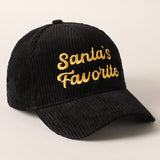 Santa's Favorite Embroidery Corduroy Cap