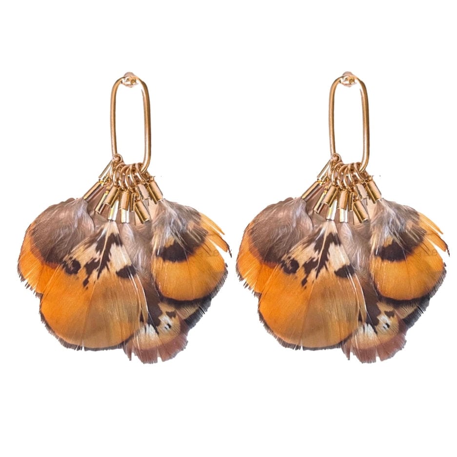 St Armands Designs of Sarasota St Armands Designs Feather Tassel Statement Earrings - Little Miss Muffin Children & Home