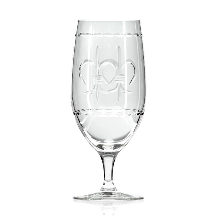 Fleur De Lis 16oz Footed Iced Tea Glass
