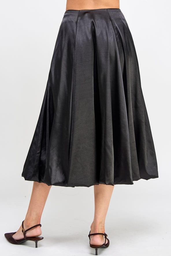 Ellison Ellison Satin Balloon Midi Skirt in Black - Little Miss Muffin Children & Home
