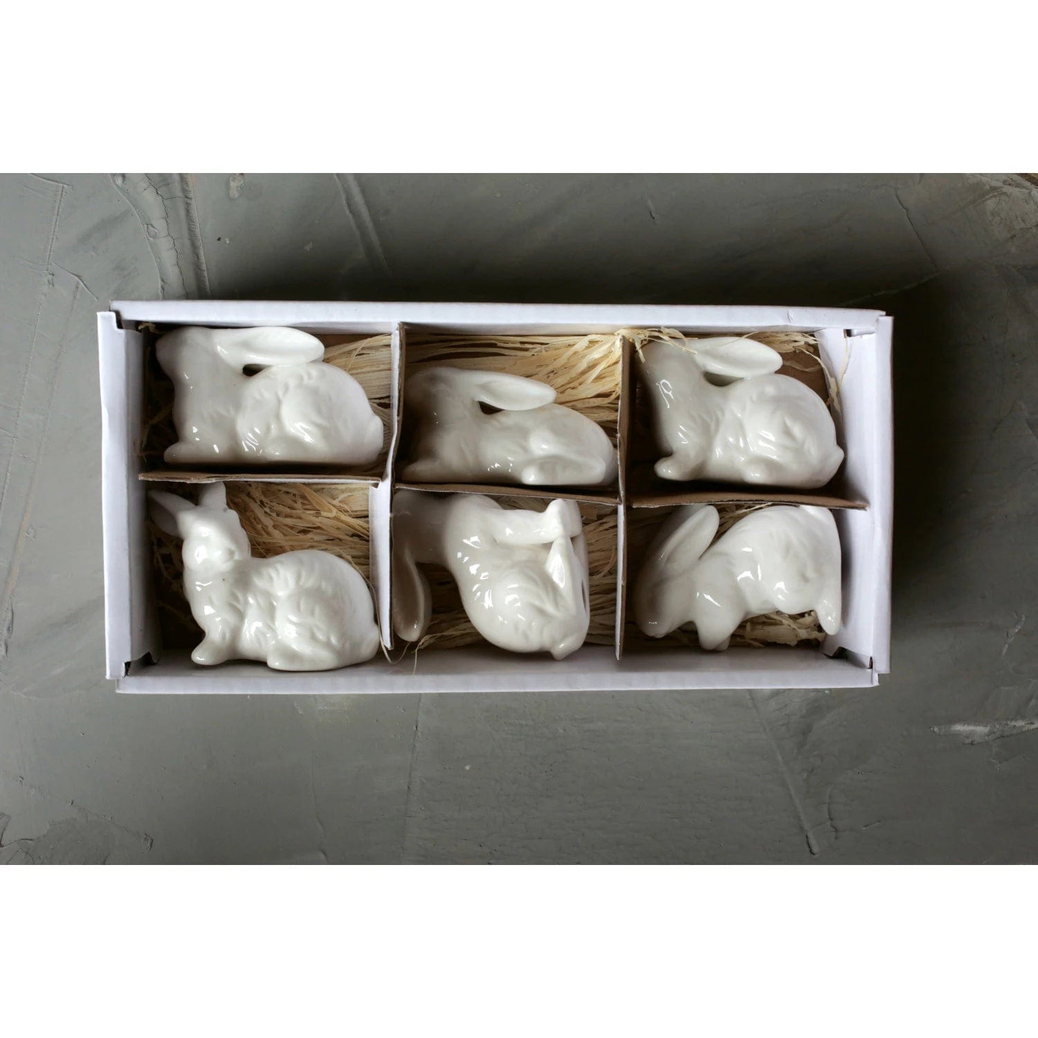 Creative Co-Op Creative Co-op Boxed Set of 6 Ceramic Bunnies - Little Miss Muffin Children & Home