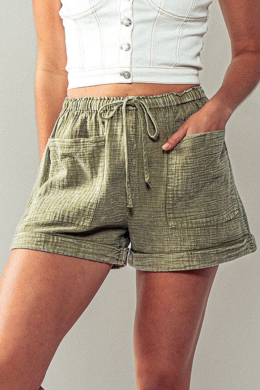 Urban Daizy Urban Daizy Mineral Washed Gauze Shorts - Little Miss Muffin Children & Home