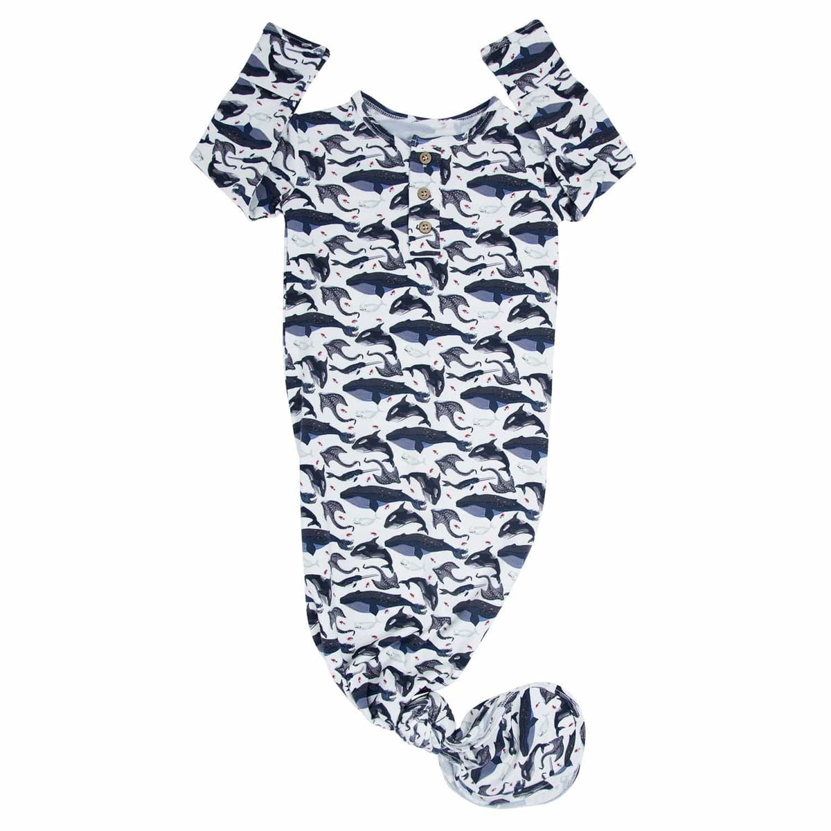 Sweet Bamboo Sweet Bamboo Knotted Gown A Whale Of A Tale - Little Miss Muffin Children & Home