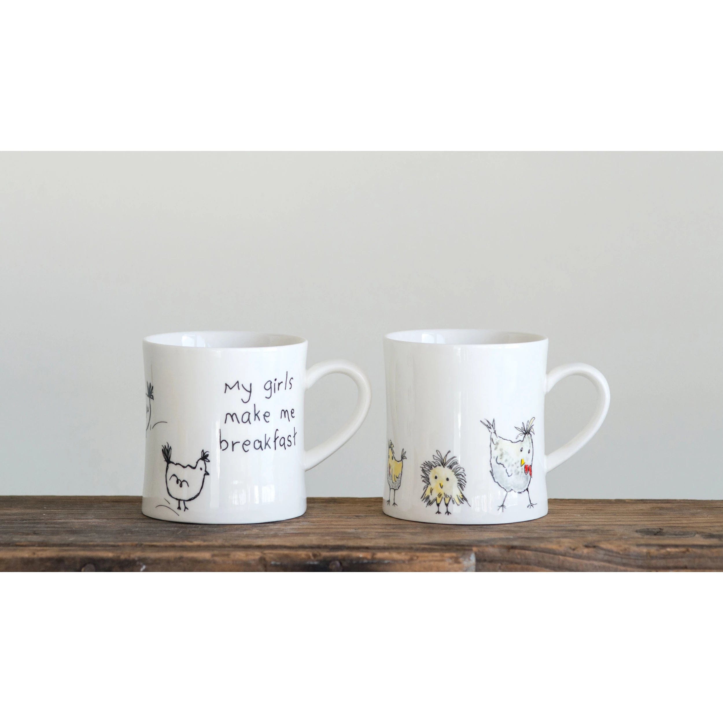 Creative Co-Op Creative Co-op Stoneware Mug with Chickens - Little Miss Muffin Children & Home