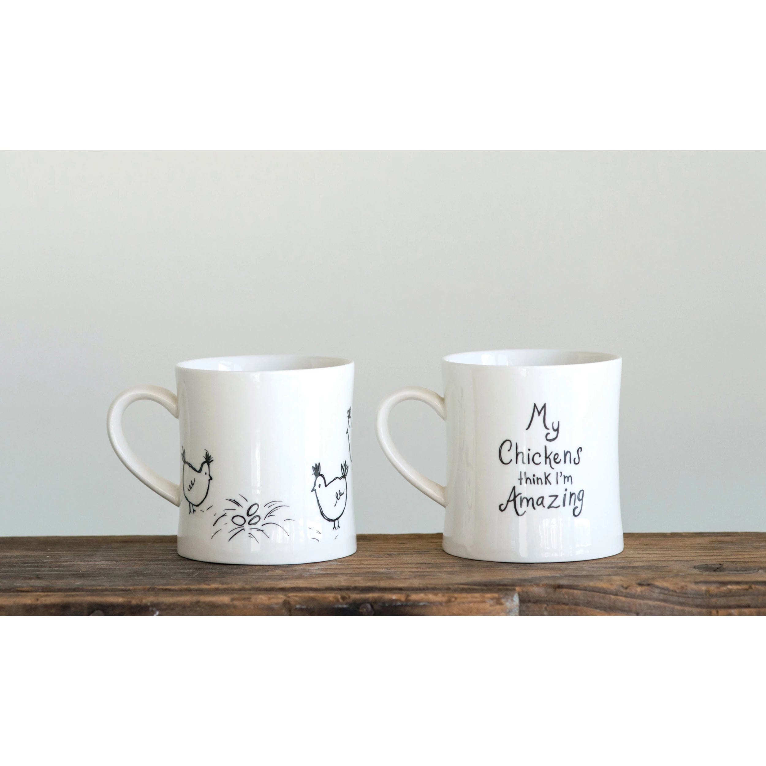 Creative Co-Op Creative Co-op Stoneware Mug with Chickens - Little Miss Muffin Children & Home