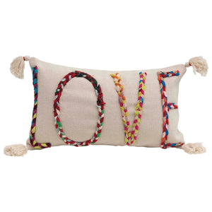 Creative Co-op Creative Co Op Cotton Lumbar 'Love' Pillow - Little Miss Muffin Children & Home