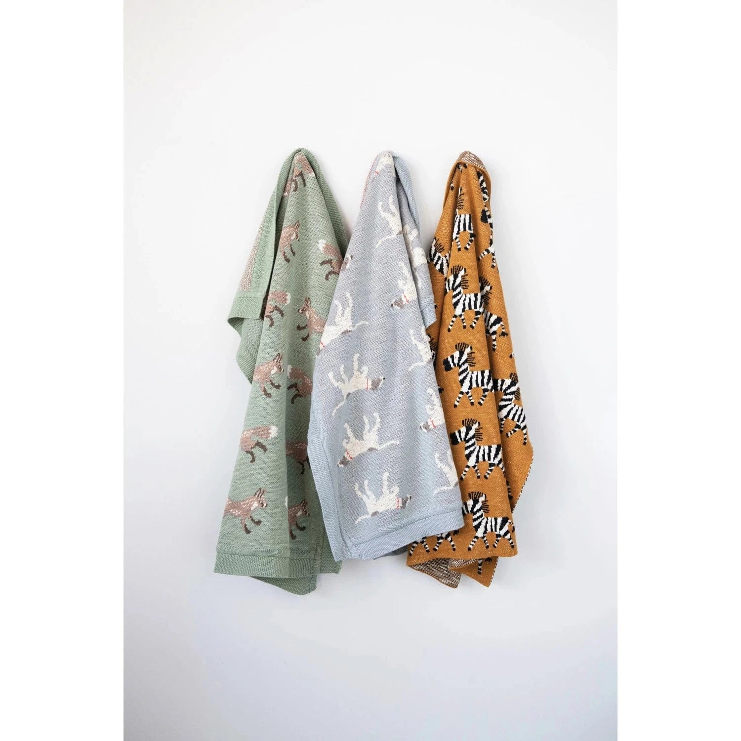 Creative Co-op Cotton Knit Baby Blanket with Pointer Dog - Little Miss Muffin Children & Home