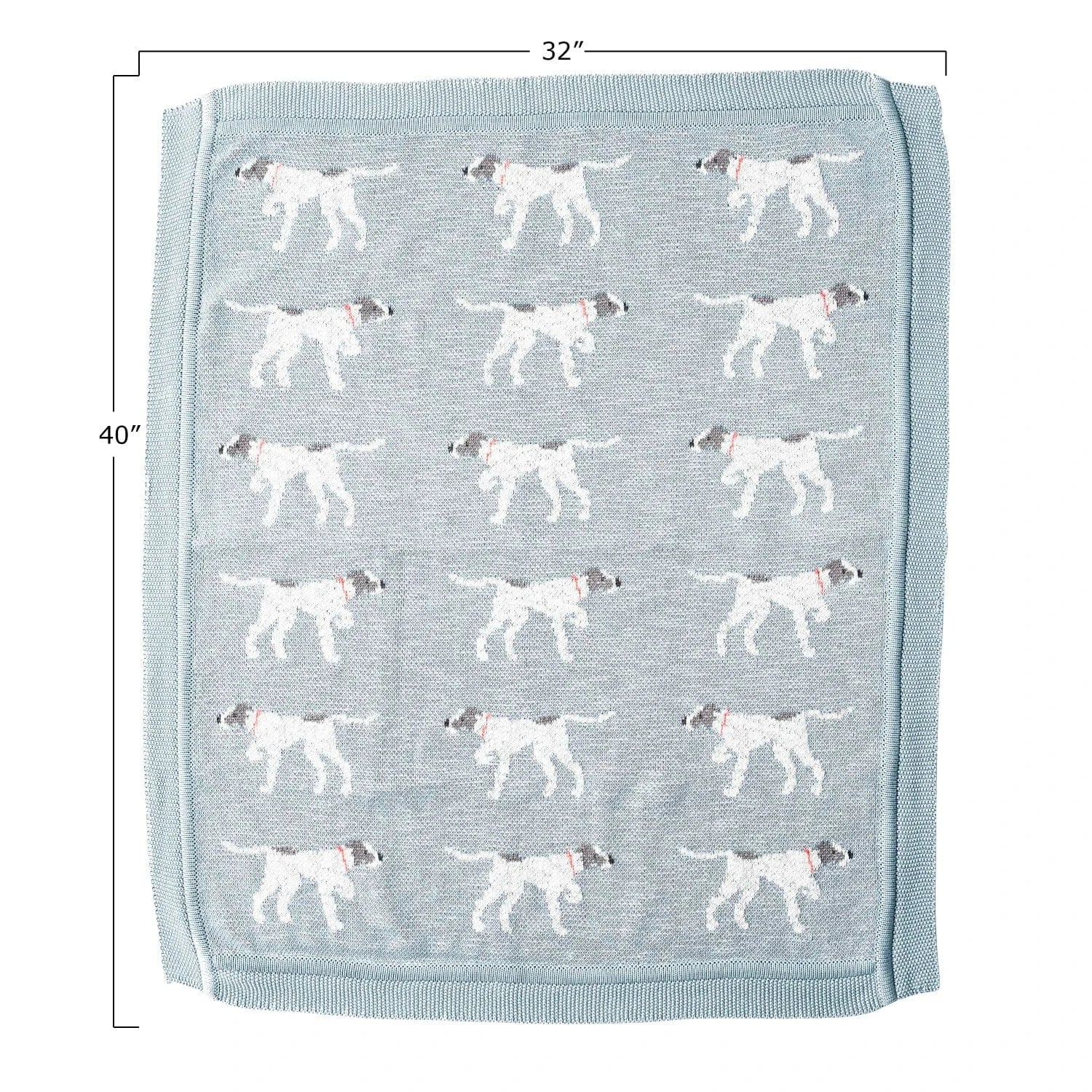 Creative Co-op Cotton Knit Baby Blanket with Pointer Dog - Little Miss Muffin Children & Home