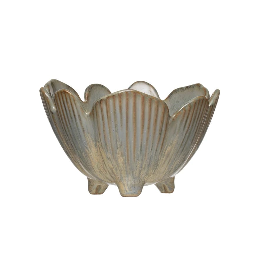 Creative Co-Op Creative Co-op Porcelain Flower Bowl with Glaze - Little Miss Muffin Children & Home