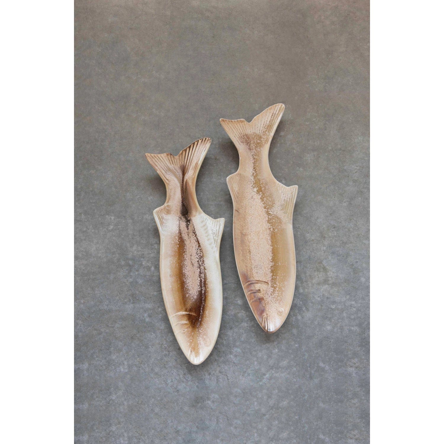 Creative Co-Op Creative Co-op Stoneware Fish Shaped Dish with Glaze - Little Miss Muffin Children & Home