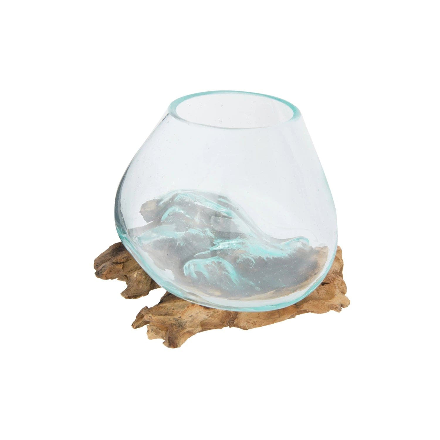 Creative Co-Op Creative Co-op Glass Planter/Vase on Natural Wood Base - Little Miss Muffin Children & Home