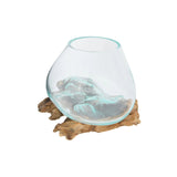 Creative Co-Op Creative Co-op Glass Planter/Vase on Natural Wood Base - Little Miss Muffin Children & Home