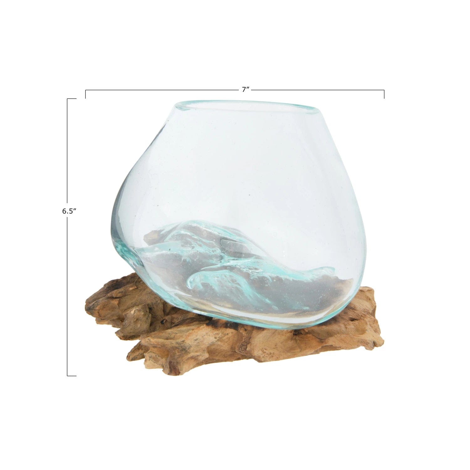 Creative Co-Op Creative Co-op Glass Planter/Vase on Natural Wood Base - Little Miss Muffin Children & Home
