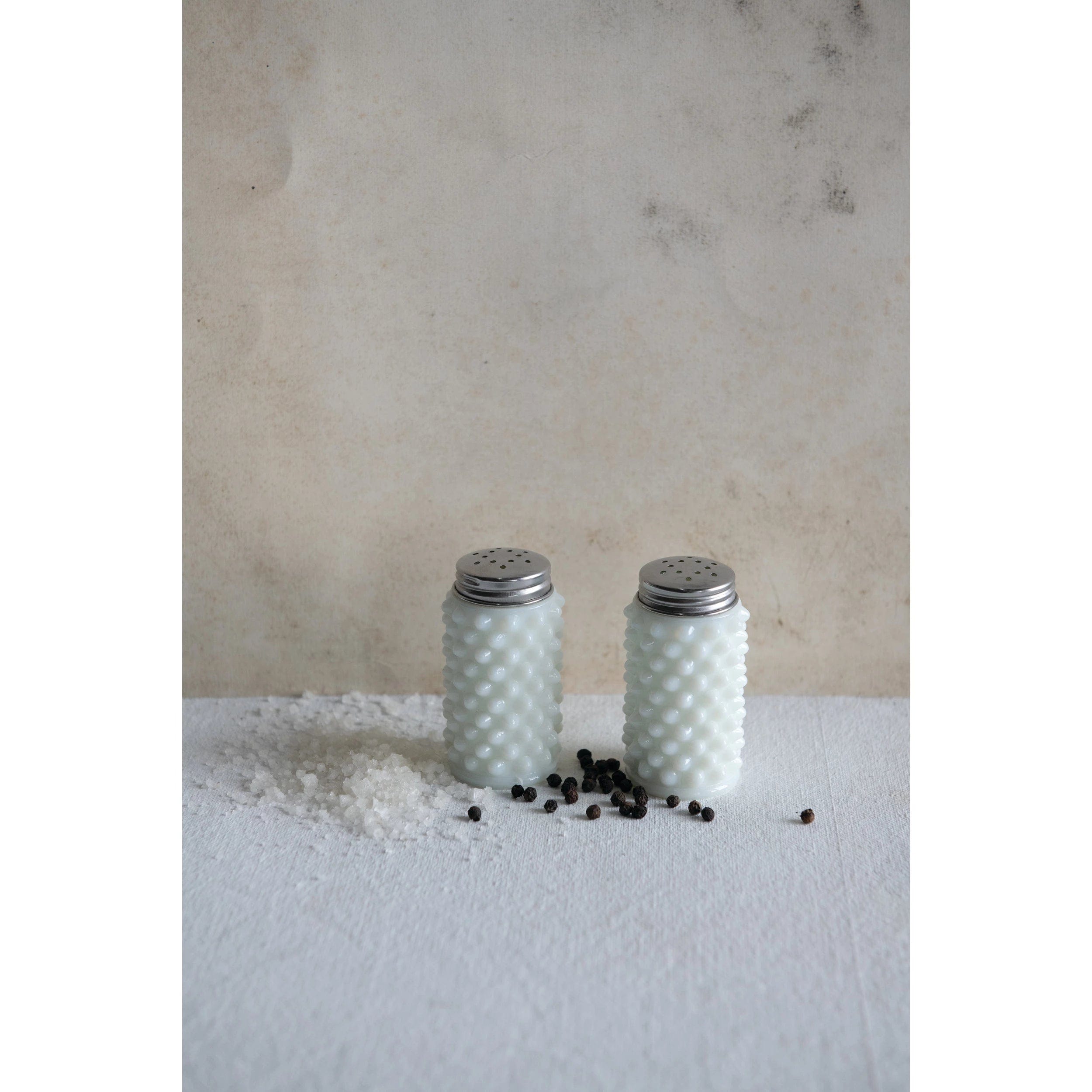 Creative Co-Op Creative Co-op Milk Glass Salt and Pepper Shakers Set of 2 - Little Miss Muffin Children & Home