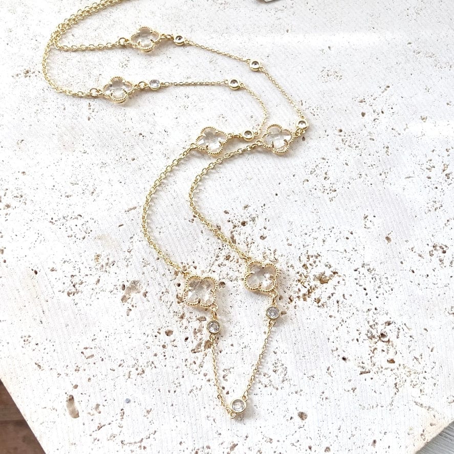 VB&CO Designs Handmade Jewelry VB&CO Quatrefoil Clover Long Layering Necklace Designer Style - Little Miss Muffin Children & Home