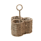 Creative Co-op Woven Seagrass Caddy with 3 Sections