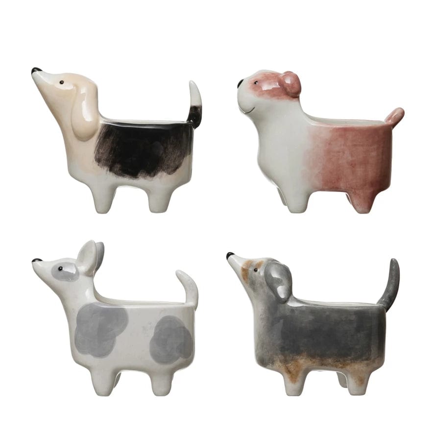Creative Co-Op Creative Co-op Hand-Painted Ceramic Dog Planter - Little Miss Muffin Children & Home