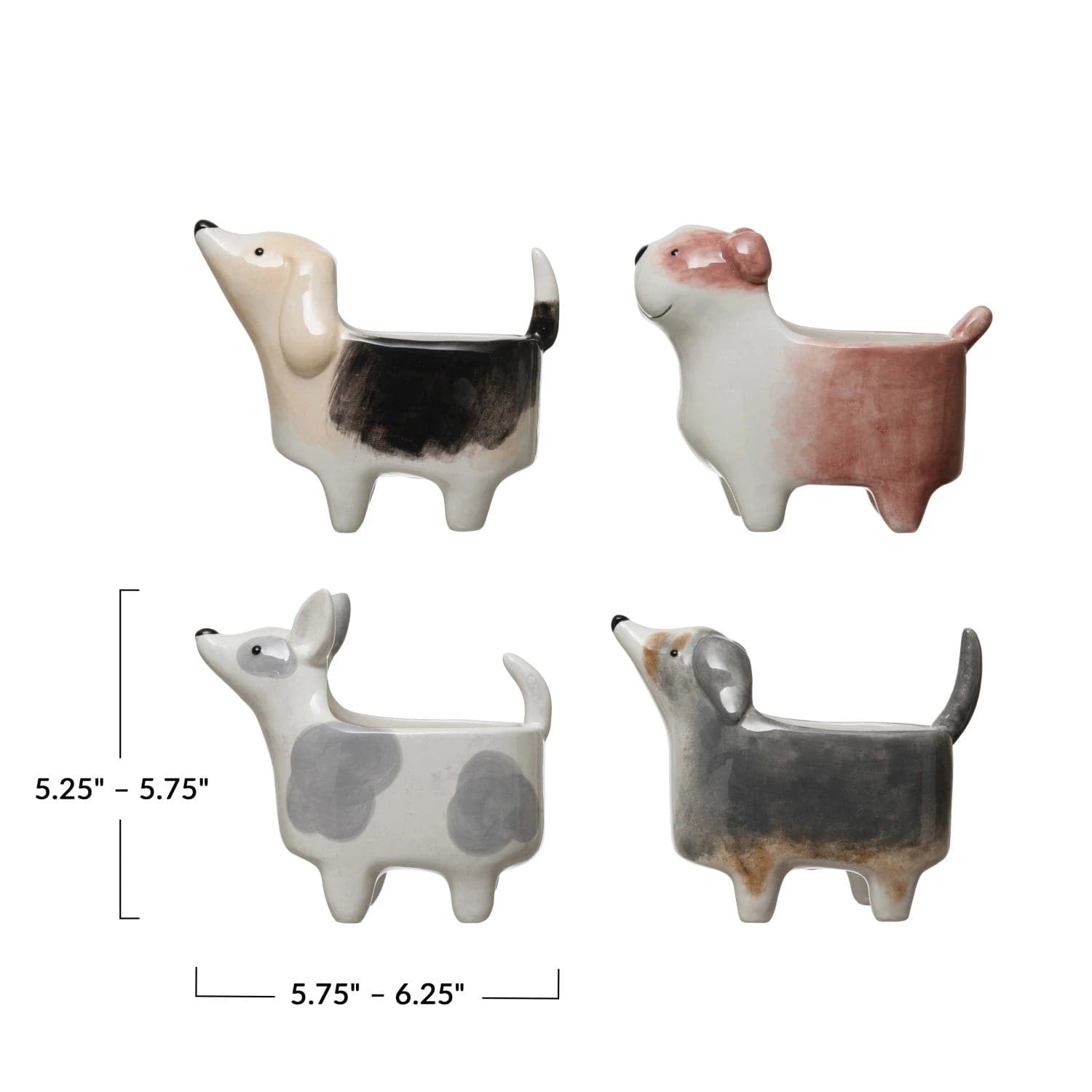 Creative Co-Op Creative Co-op Hand-Painted Ceramic Dog Planter - Little Miss Muffin Children & Home