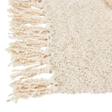 Creative Co-Op Cotton Blend Bouclé Fringe Throw Blanket, Cream 60x50