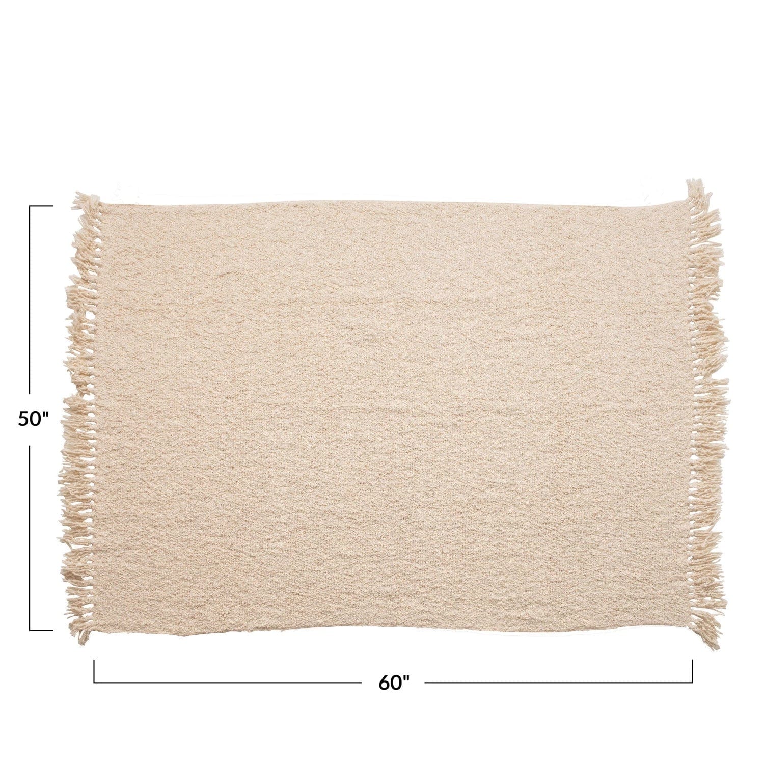 Creative Co-op Creative Co-Op Cotton Blend Bouclé Fringe Throw Blanket, Cream 60x50 - Little Miss Muffin Children & Home