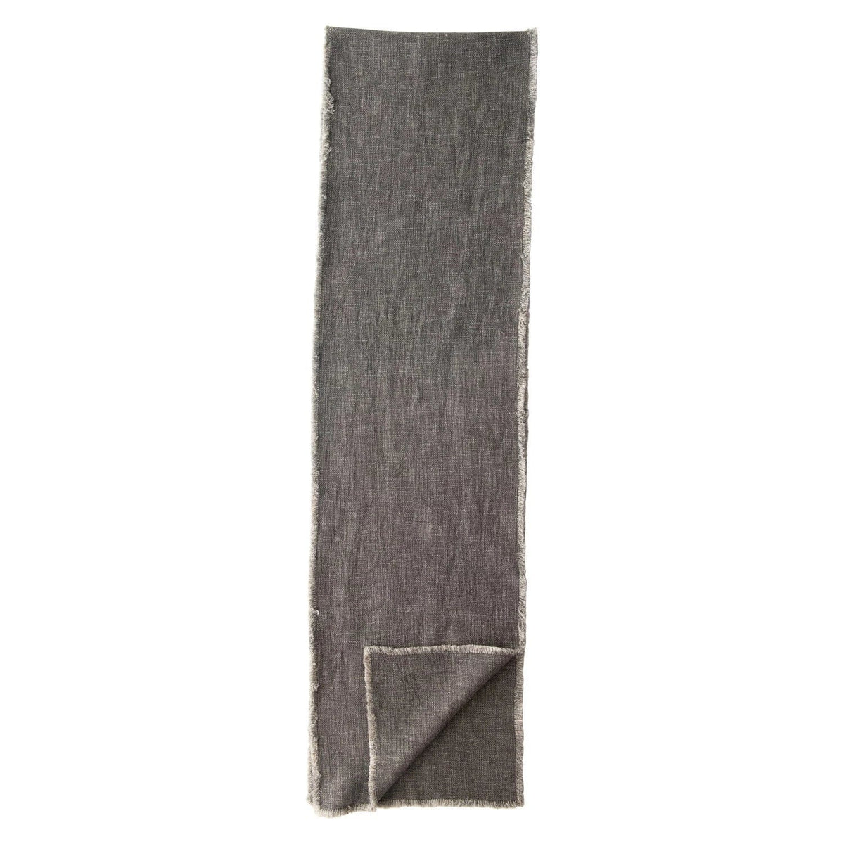 Creative Co-op Creative Co-op Linen Blend Table Runner with Frayed Edges, Grey - Little Miss Muffin Children & Home