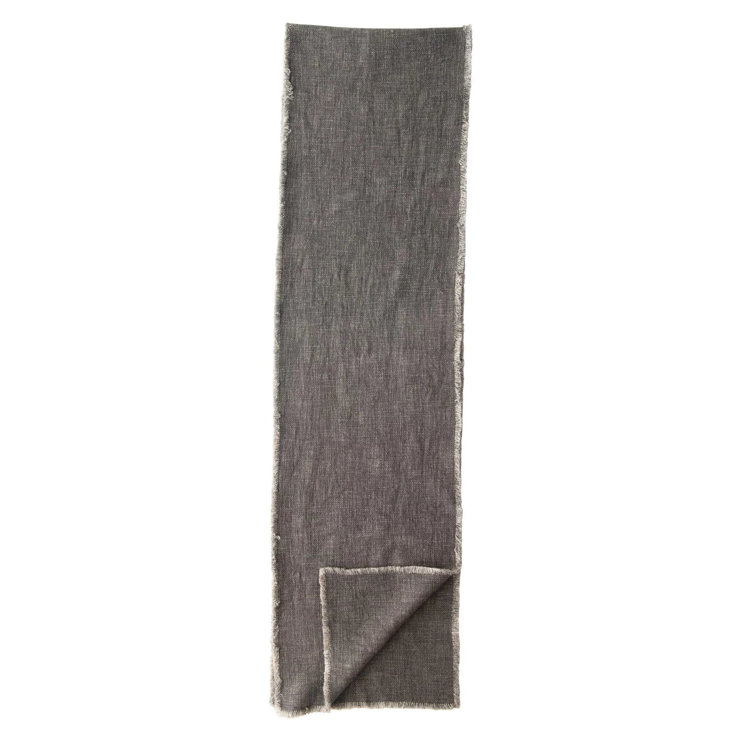 Creative Co-op Creative Co-op Linen Blend Table Runner with Frayed Edges, Grey - Little Miss Muffin Children & Home