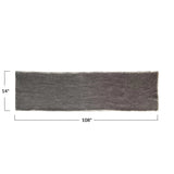 Creative Co-op Linen Blend Table Runner with Frayed Edges, Grey