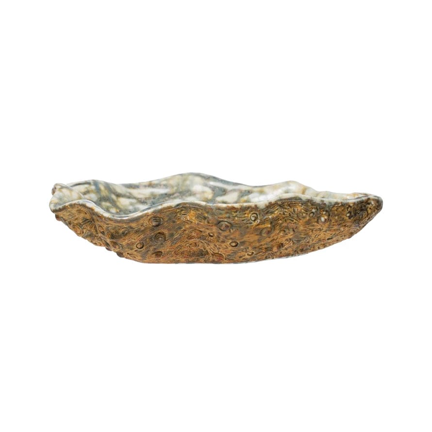 Creative Co-Op Creative Co-op Stoneware Oyster Shell Dish with Reactive Glaze - Little Miss Muffin Children & Home