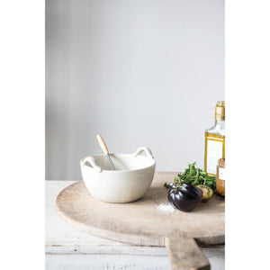 Creative Co-Op Creative Co-op Stoneware Bowl and Whisk Set - Little Miss Muffin Children & Home