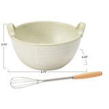 Creative Co-Op Creative Co-op Stoneware Bowl and Whisk Set - Little Miss Muffin Children & Home
