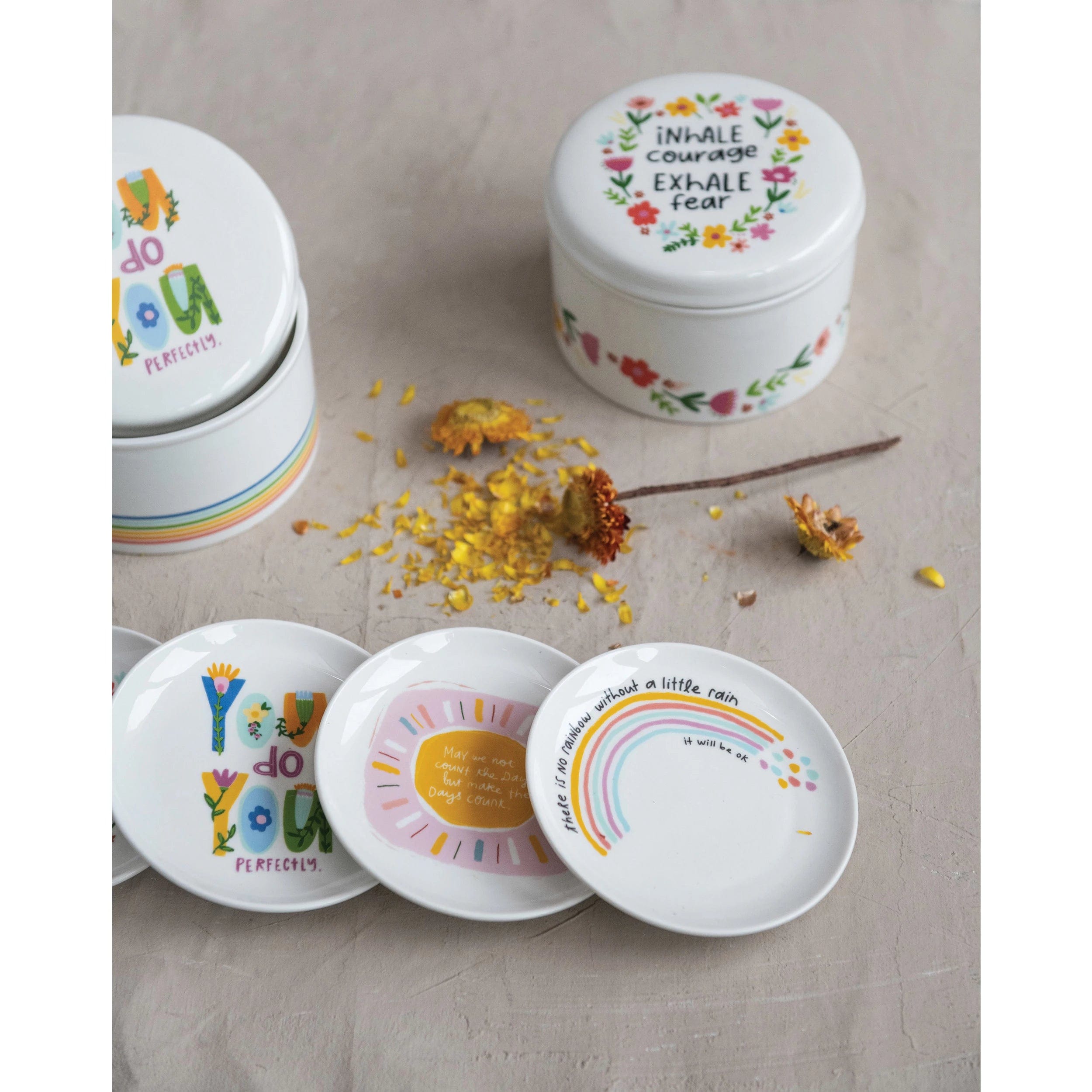 Creative Co-Op Creative Co-op Stoneware Canister with Lid - Little Miss Muffin Children & Home